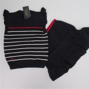 Ralph Lauren Cotton Sweater Cable Knit Skirt Set 12/14